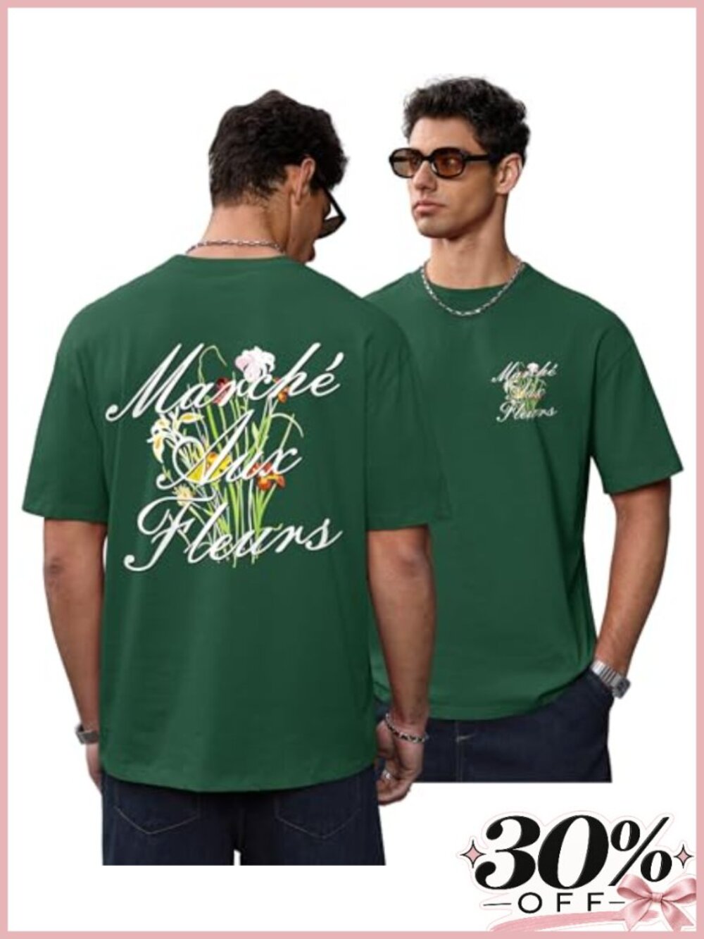 Men's Graphic T-Shirt Loose Fit 100% Cotton Crewneck Short Sleeve Tee